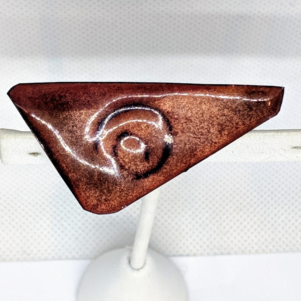 Dusty Rose & Purple Enameled Brooch with Spiral